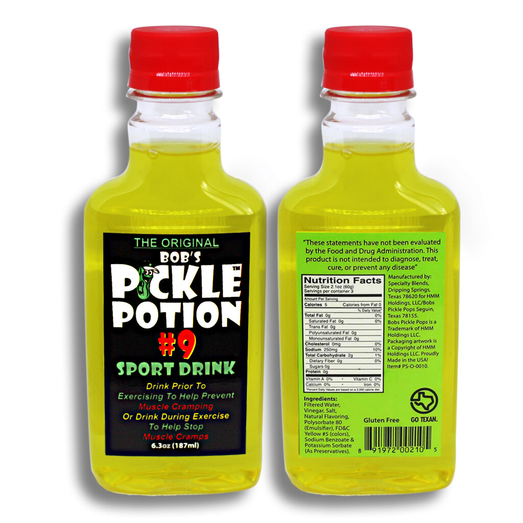 Bob's Pickle Potion #9 single bottle front/back