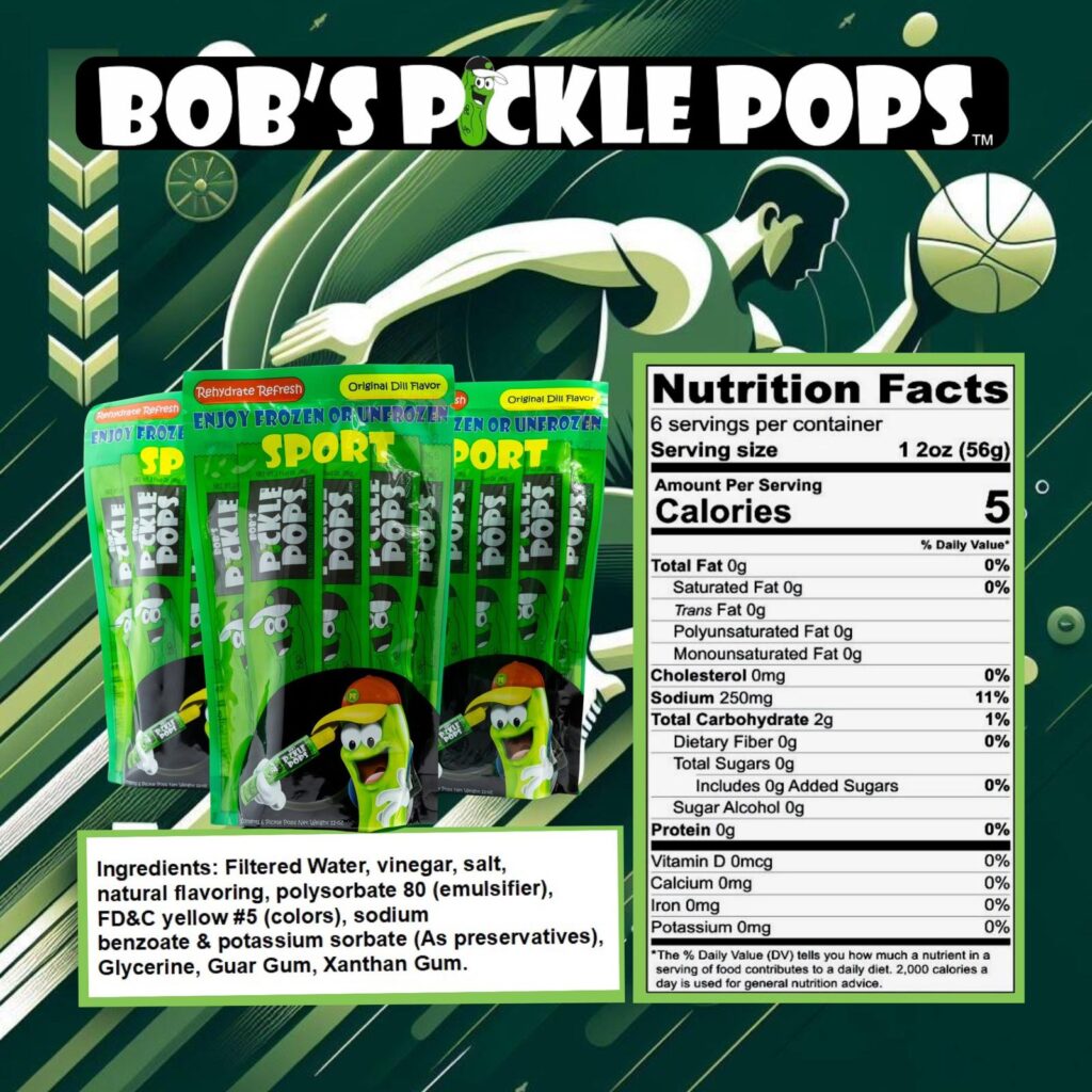 Bob's Pickle Pops Ingredients Nutrition info