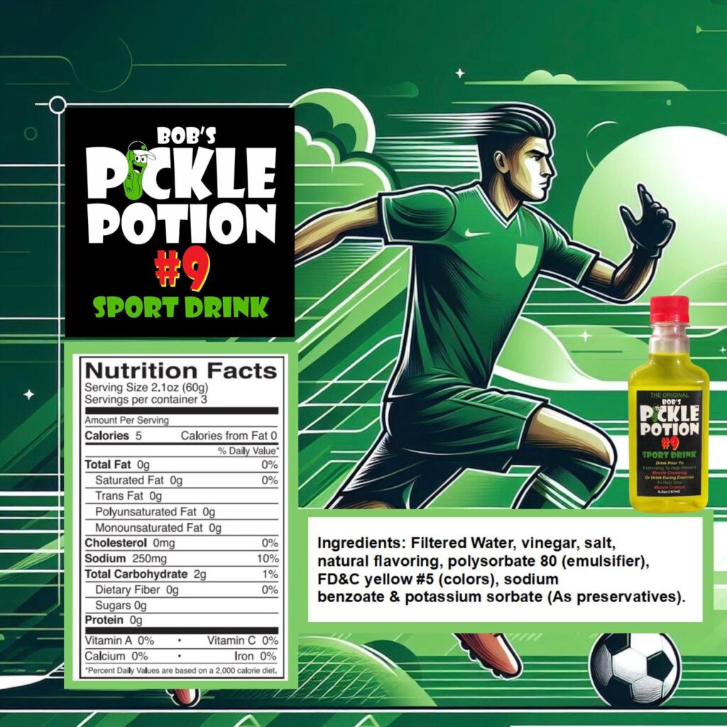 Bob's Pickle Potion Ingredients Nutrition info